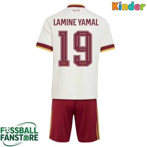 Spanien Lamine Yamal #19 Replik Auswärtstrikot Kinder WM 2026 Kurzarm (+ Kurze Hosen)